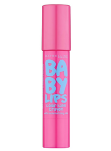 Maybelline Baby Lips Color Balm Crayon Pink Crush for hydrated lips with a smooth creamy texture and natural pink color.