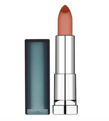 Maybelline Color Sensational Matte Nude Lipstick in shade 986 Melted Chocolate with a rich chocolate brown matte finish in sleek lipstick packaging.