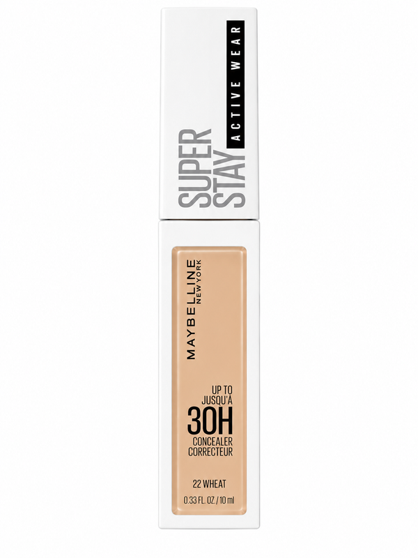 Maybelline Super Stay Active Wear 30H Foundation in Shade 22 with full coverage and a long-lasting matte finish.