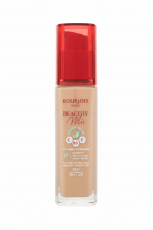 Bourjois Healthy Mix Clean Foundation in shade 53W Light Beige with a natural radiant finish and lightweight coverage.