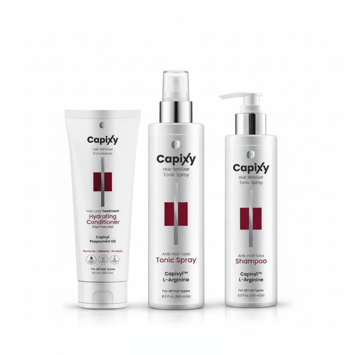 Capixy Essential Hair Care Kit formulated to cleanse, nourish, and support healthier-looking hair.