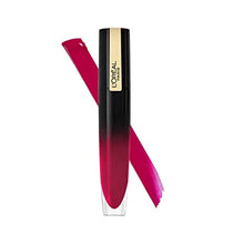 L'Oréal Paris Brilliant Signature Lip Gloss in shade 308 Be Demanding shown with the applicator removed, highlighting its precision doe-foot applicator and smooth gloss formula.