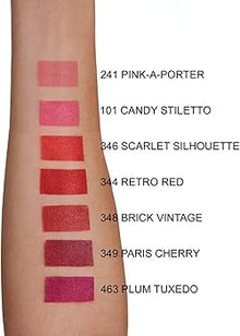 L'Oréal Paris Matte Lipstick in 349 Paris Cherry delivering bold color with a smooth matte finish.