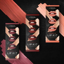 L'Oréal Paris Cheryl's Lip Kit in shade Paint It Burgundy shown open, highlighting the lipstick and lip liner included in the matching lip set.
