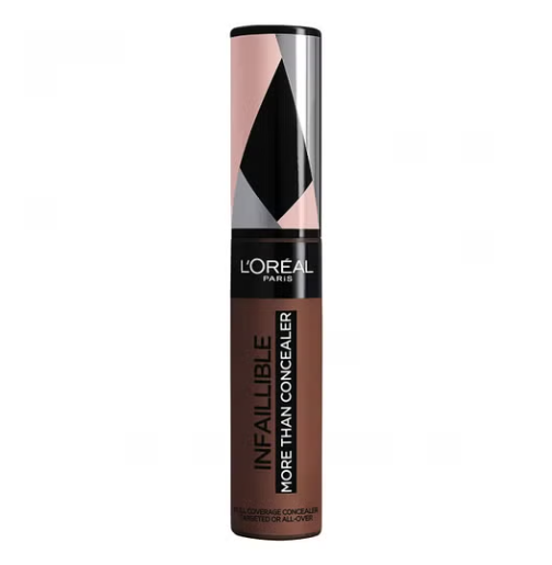 L'Oréal Paris Infaillible More Than Concealer in shade 344 Espresso with full, long-lasting coverage and a natural matte finish.