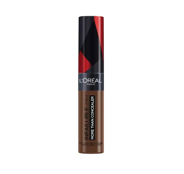 L'Oréal Paris Infallible 24H More Than Concealer Full Coverage in shade 343 Ebony with full, long-lasting coverage and a natural matte finish.