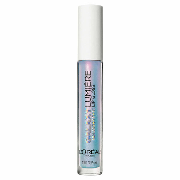 L'Oréal Paris Lumiere Lip Gloss Galaxy Holographic in shade 05 Sapphire Star with a holographic formula and a multidimensional high-shine finish.