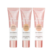 L'Oréal Paris Skin Paradise Tinted Moisturiser in shade 04 Medium shown with the cap open, highlighting the tube packaging and lightweight tinted formula.