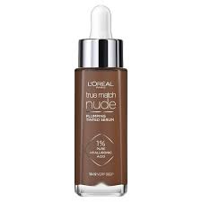 L'Oréal True Match Nude Plumping Tinted Serum in shade 10–12 Very Deep with lightweight coverage and a natural radiant finish.