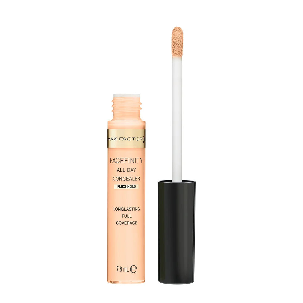 Max Factor Facefinity All Day Flawless Concealer in shade 010 with lightweight, full coverage and a natural matte finish.