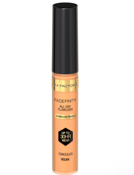 Max Factor Facefinity All Day Flawless Concealer in shade 070 with lightweight, full coverage and a natural matte finish.