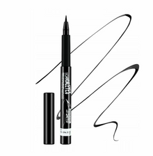 Max Factor Masterpiece High Precision Liquid Eyeliner in Chocolate applied along the lash line, highlighting its rich brown color, precise definition, and smooth finish.