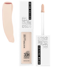 Maybelline Super Stay Concealer in 10 Fair for concealing dark circles, blemishes, and imperfections with full coverage.