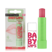 Maybelline Baby Lips Lip Balm Melon Mania featuring a nourishing formula with a refreshing melon flavor for long-lasting hydration.