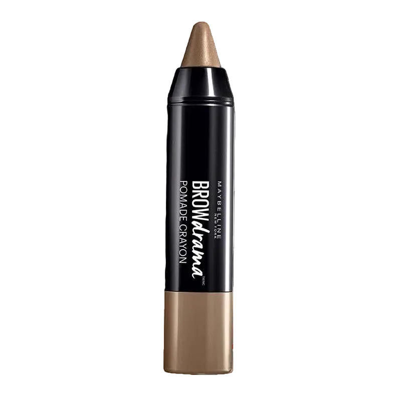 Maybelline Brow Drama Crayon in Dark Blonde featuring a creamy brow crayon designed for shaping, filling, and defining brows with smooth, precise application.