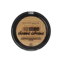 Maybelline Chrome Extreme Intense Metallic Highlighter in shade 500 Sparkling Citrine with an ultra-reflective powder formula and intense metallic glow.