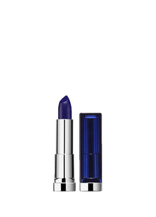 Maybelline Color Sensational Bold Lipstick in shade 891 Sapphire Siren displayed in its lipstick bullet, featuring a bold blue shade with a creamy, richly pigmented formula.