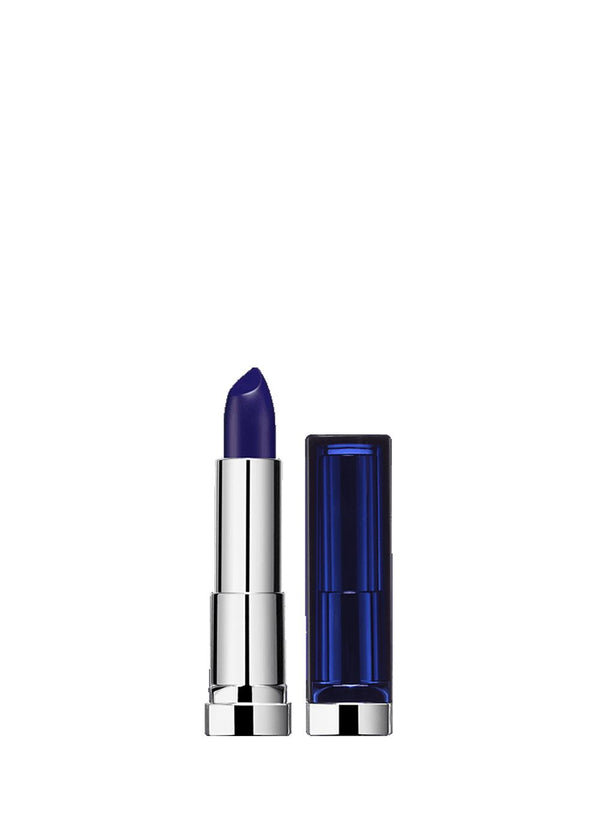 Maybelline Color Sensational Bold Lipstick in shade 891 Sapphire Siren displayed in its lipstick bullet, featuring a bold blue shade with a creamy, richly pigmented formula.