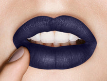 Swatch of Maybelline Color Sensational Loaded Bolds Lipstick in shade 892 Midnight Blue showcasing its creamy texture, intense blue color, and smooth application.