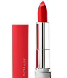 Maybelline Color Sensational Matte Lipstick in shade 382 Red For Me with a bold red matte finish.