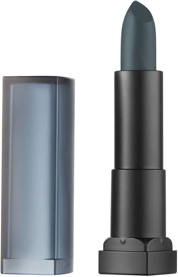 Maybelline Color Sensational Powder Matte Lipstick in shade 45 Smoky Jade displayed in its lipstick bullet, featuring a powder matte finish and smooth, richly pigmented formula.