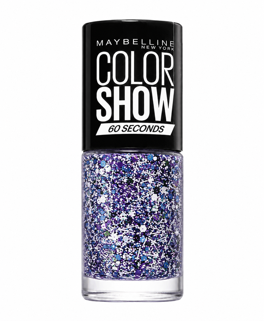 Maybelline Color Show Nail Polish in shade 02 White Splatter with a smooth formula and a unique speckled finish for creative nail looks.
