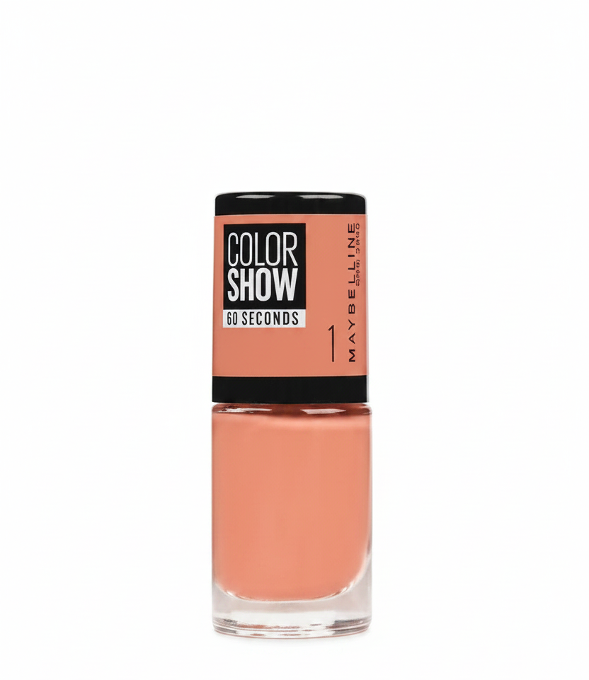 Maybelline Color Show Nail Polish in shade 1 Go Bare with a smooth formula and a glossy, long-lasting finish.