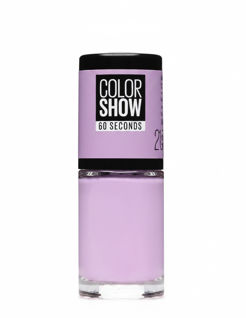 Maybelline Color Show Nail Polish in shade 21 Lilac Wine with a smooth formula and a glossy, long-lasting finish.