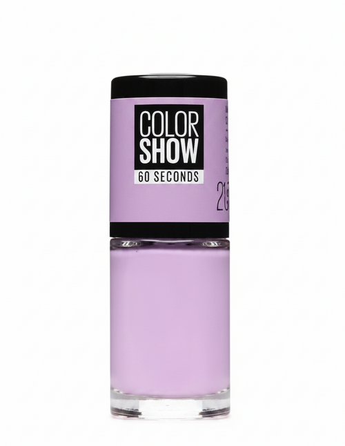 Maybelline Color Show Nail Polish in shade 21 Lilac Wine with a smooth formula and a glossy, long-lasting finish.