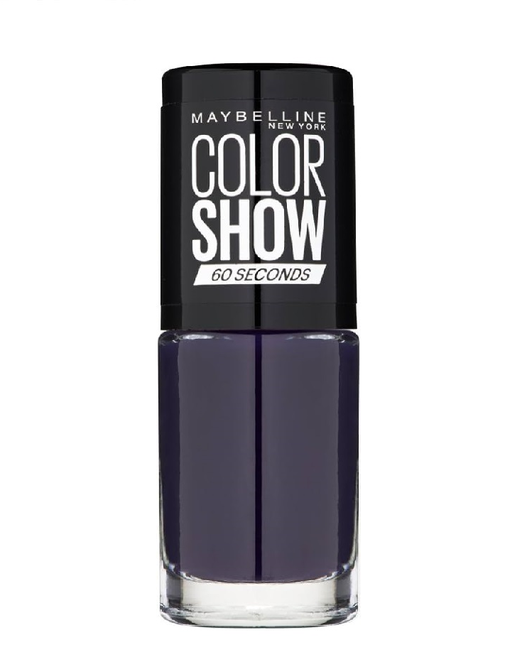 Maybelline Color Show Nail Polish in shade 330 Manhattan Midnight with a smooth formula and a glossy, long-lasting finish.