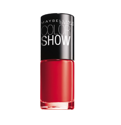 Maybelline Color Show Nail Polish in shade 349 Power Red with a smooth formula and a glossy, long-lasting finish.