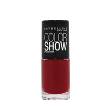 Maybelline Color Show Nail Polish in shade 352 Downtown Red with a smooth formula and a glossy, long-lasting finish.