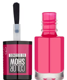 Maybelline Color Show Nail Polish shade 6 Bubblicious delivering soft bubblegum pink color with a high-shine, chip-resistant finish.