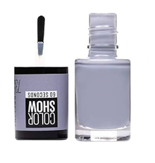 Maybelline Color Show Nail Polish shade 73 City Smoke delivering sophisticated smoky gray color with a high-shine, chip-resistant finish.