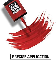 Maybelline Color Show Nail Polish shade 352 Downtown Red delivering rich red color with a high-shine, chip-resistant finish.