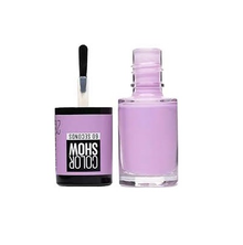 Maybelline Color Show Nail Polish shade 21 Lilac Wine delivering soft lilac color with a high-shine, chip-resistant finish.