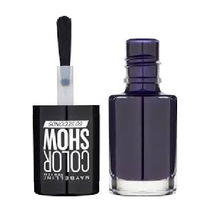 Maybelline Color Show Nail Polish shade 330 Manhattan Midnight delivering deep midnight blue color with a high-shine, chip-resistant finish.