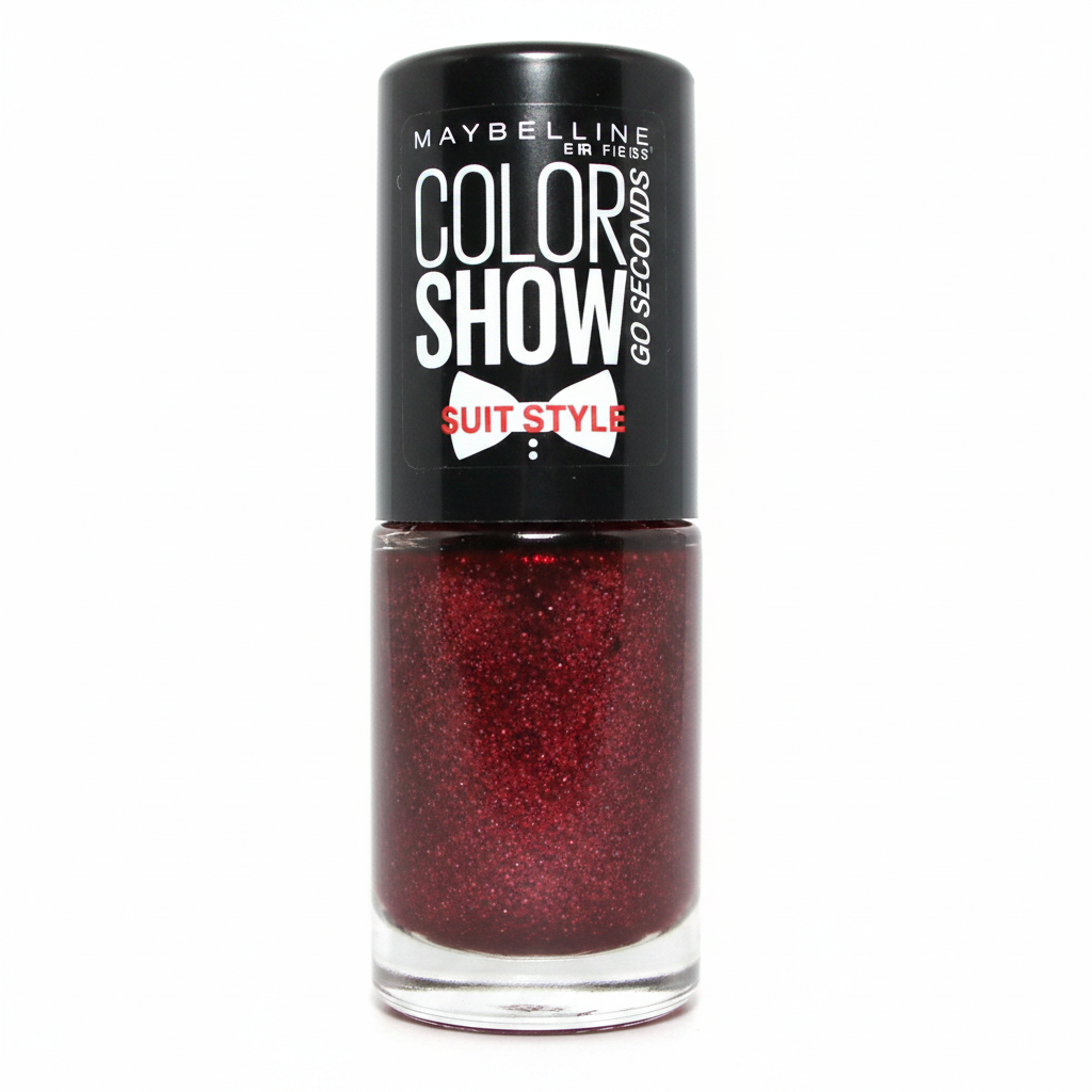 Maybelline Color Show Suit Style Nail Polish in shade 444 Red Reaction with a smooth formula and a glossy, long-lasting finish.