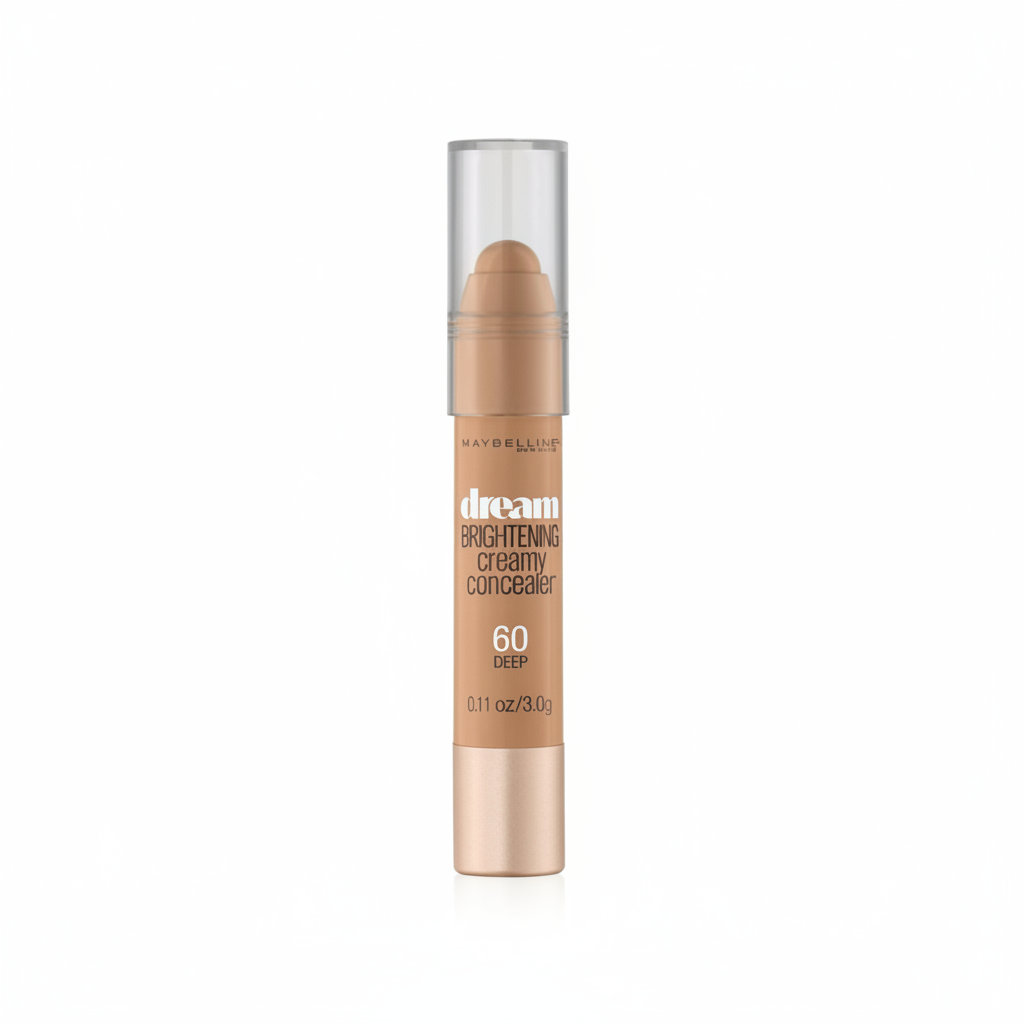 Maybelline Dream Brightening Creamy Concealer in shade 60 Deep with lightweight, buildable coverage and a brightening natural finish.