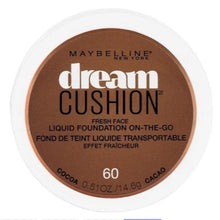 Maybelline Dream Cushion Liquid Foundation in 70 Cocoa featuring a lightweight liquid foundation in a compact cushion case for smooth, even application.