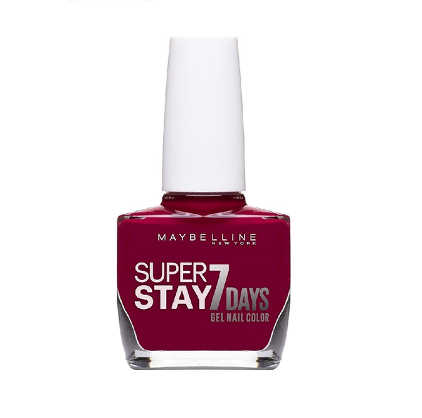 Maybelline Forever Strong Super Stay 7 Days Nail Color in shade 265 Divine Wine with a long-lasting formula and a glossy, gel-like finish.