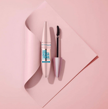 Maybelline New York Lash Sensational Waterproof Mascara Duo Bundle featuring two waterproof mascaras for fuller, defined lashes with a fanned-out effect.