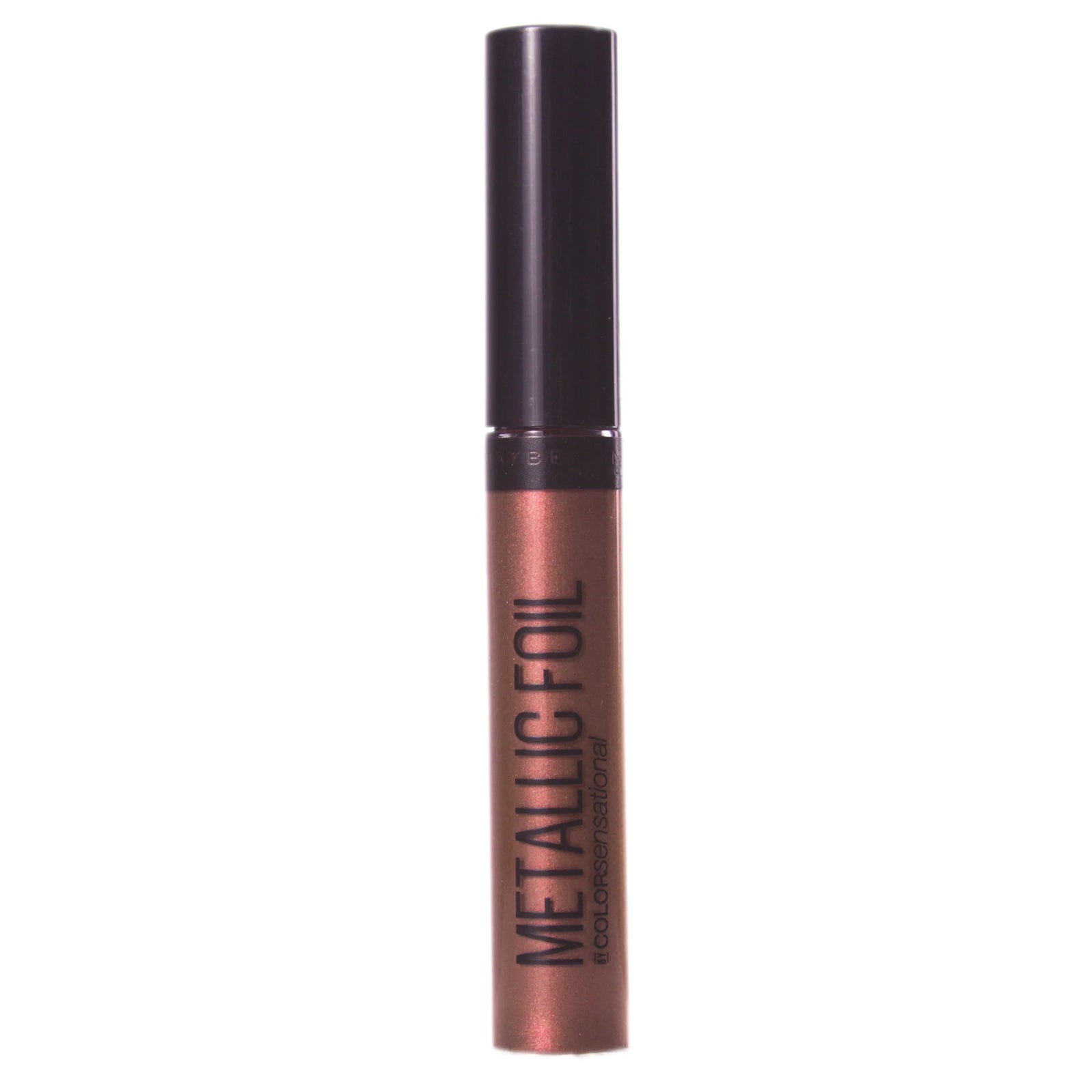 Maybelline Metallic Foil Lipstick in shade 100 Psychic displayed in its lipstick bullet, featuring a creamy metallic formula with a reflective foil-inspired finish.