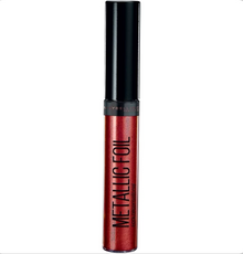 Maybelline Metallic Foil Lipstick in 105 Scorpion featuring a creamy lipstick formula with a metallic finish in a classic twist-up bullet packaging.