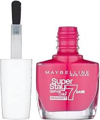Maybelline Super Stay 7 Days Gel Nail Color shade 190 Pink Volt delivering vibrant pink color with a glossy, chip-resistant finish.