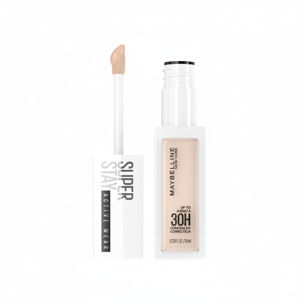 Maybelline Super Stay Active Wear Concealer in shade 10 Fair with full coverage and a lightweight long-lasting formula.