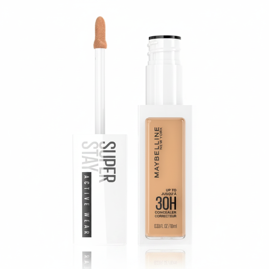 Maybelline Super Stay Active Wear Concealer in shade 30 Honey with full coverage and a lightweight long-lasting formula.