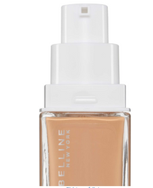 Maybelline SuperStay 24H Full Coverage Foundation in shade 58 True Caramel shown with the cap removed, highlighting the liquid foundation and easy-to-use bottle design.