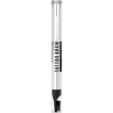 Maybelline Tattoo Brow Lift in 00 Clear featuring a transparent brow styling gel with a lifting brush designed to shape, groom, and set brows.