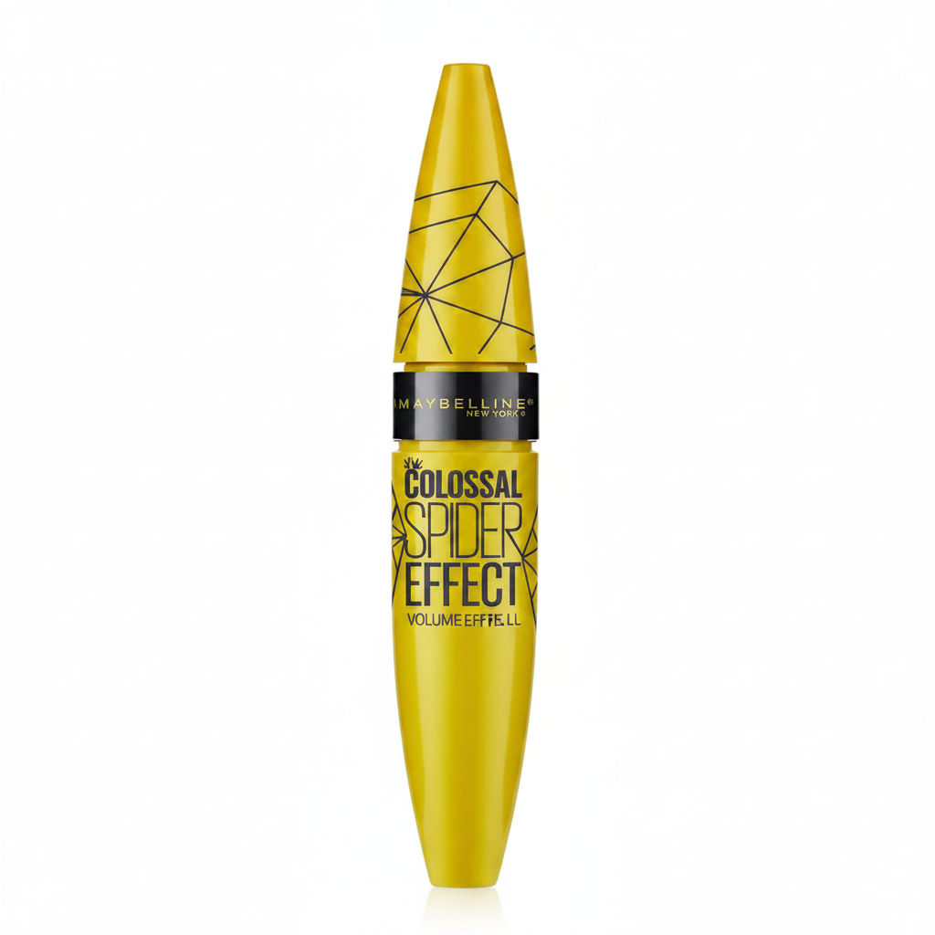 Maybelline The Colossal Spider Effect Volum' Express Mascara in Black featuring a volumizing mascara with a bold brush designed to coat and define every lash.